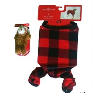 New XS Wondershop Red Black Buffalo Plaid Dog Cat Pajamas Extra Small + Kong Toy